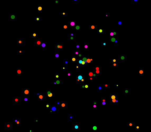 html5 canvas彩色爆炸的小球动画特效