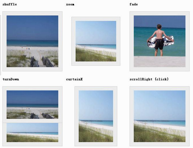 jquery cycle 幻灯片插件支持多种图片切换效果