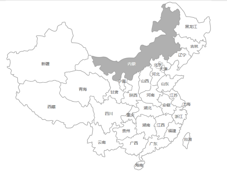 jquery div css布局中国地图鼠标经过地图区域当前高亮显示