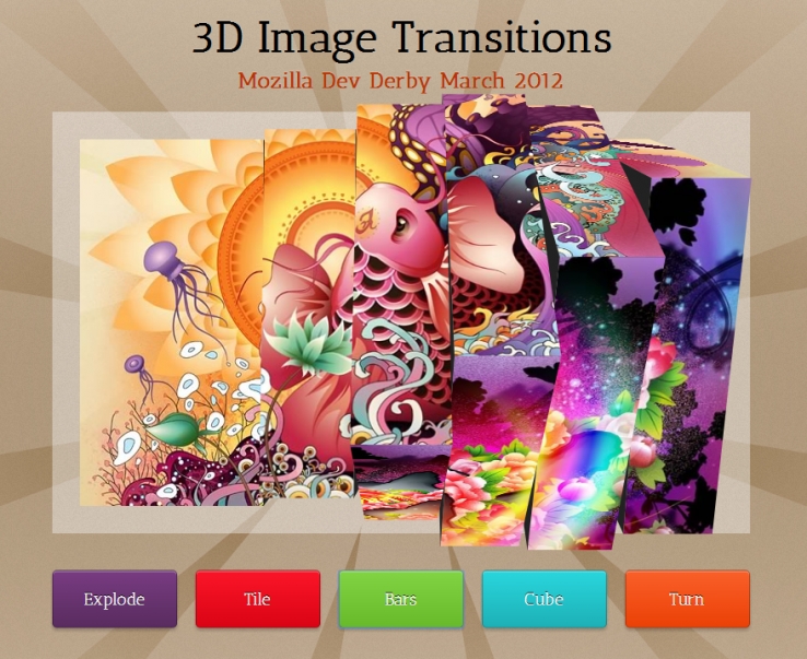 html5图片切换jquery css3 Transitions属性制作超酷的3D图片切换代码