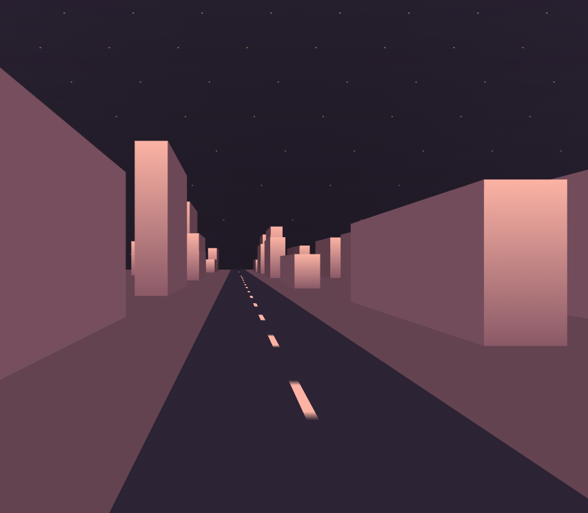 纯css3模拟城市夜间行走动画特效