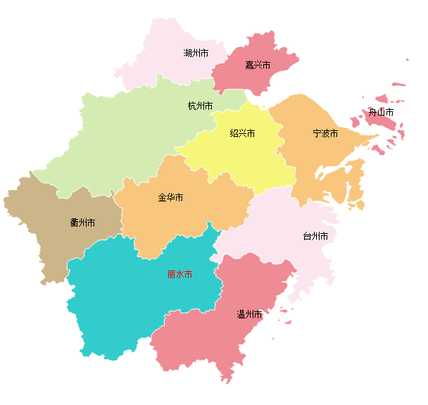 html5 svg浙江地图map省市地区代码