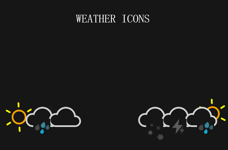 纯css3简易的天气图标动画特效