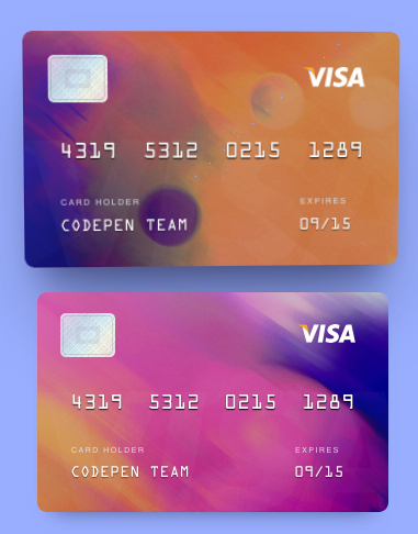 html5制作visa信用卡3D立体动画效果