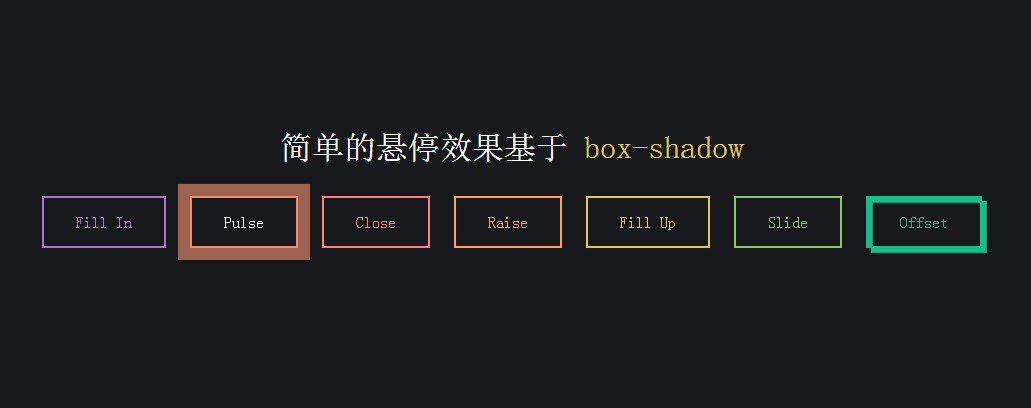 css3 基于box-shadow属性鼠标悬停按钮动画