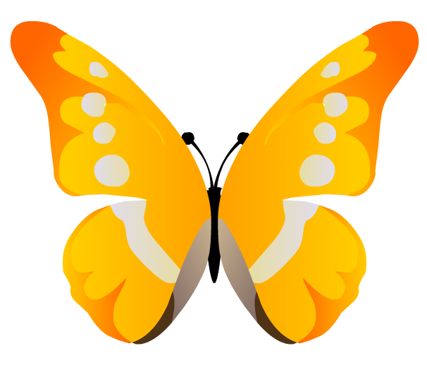 漂亮的金色蝴蝶挥动翅膀flash动画特效