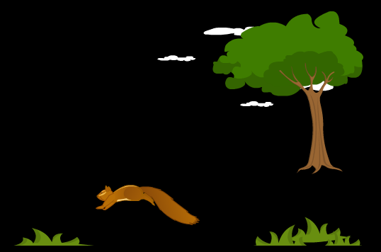树林中活蹦乱跳的小松鼠flash动画