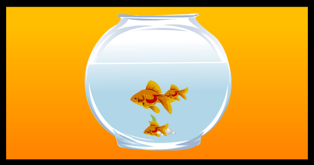 卡通鱼缸里金鱼自由的游动着flash动画