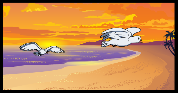 卡通飞翔的海鸥flash动画