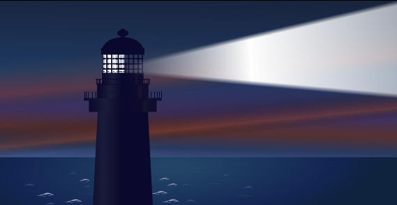 灯塔360度照射海面flash动画