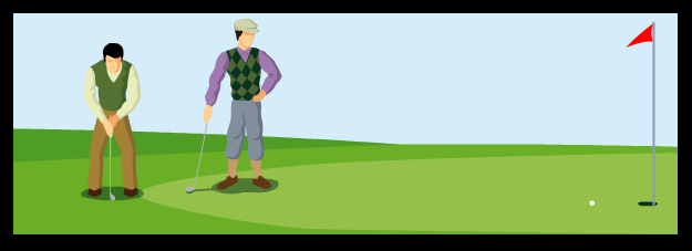 打高尔夫球运动场景flash动画