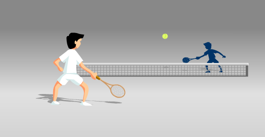 卡通男孩打网球比赛flash动画