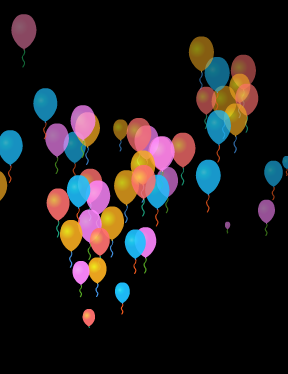 向上喷发的五彩气球flash动画