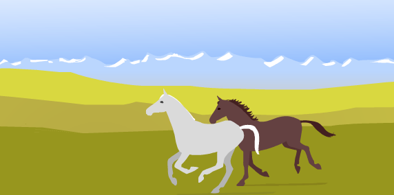 草原上奔跑的马flash动画
