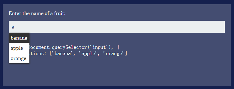 js输入框输入首字母自动完成代码