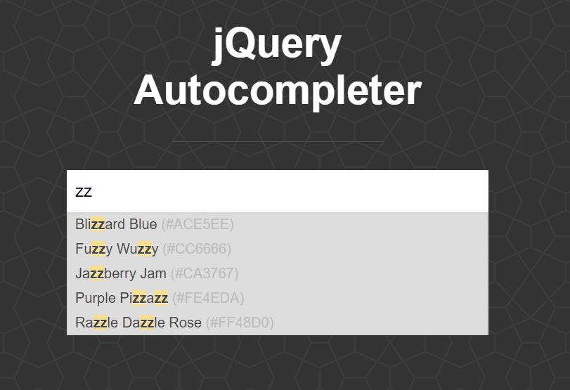 利用jQuery实现文字自动完成插件