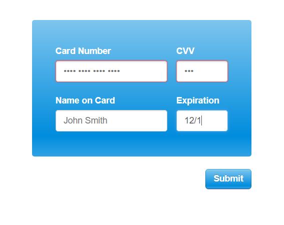 jQuery实现信用卡表单验证插件