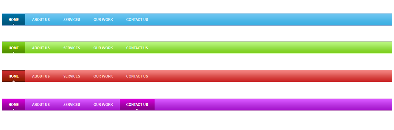 利用CSS实现4色横向导航条菜单
