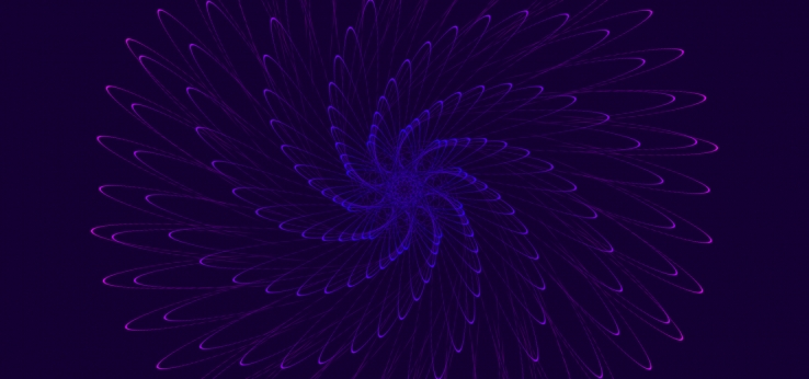 利用CSS3实现紫色的线条花环旋转特效