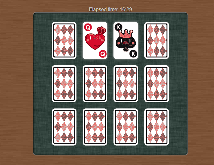 利用jQuery实现扑克牌翻牌配对游戏代码