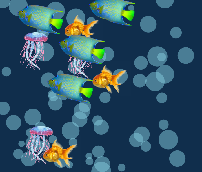 利用SVG实现海底鱼类泡泡动画特效