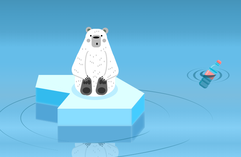 CSS3北极熊坐在冰面上特效代码下载