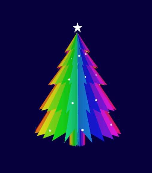 CSS3卡通彩色圣诞树特效代码下载