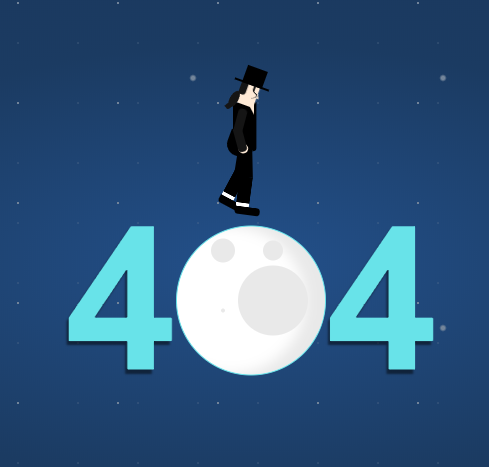 css3月球漫步404文字动画特效代码下载