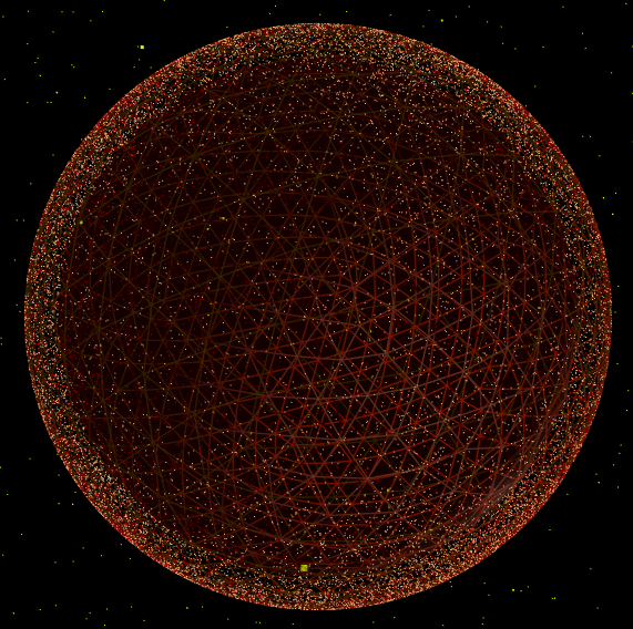 canvas酷炫网状结构地球3D动画特效代码下载