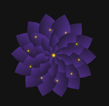 CSS3鼠标经过点亮紫色花瓣特效代码下载