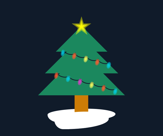 CSS3绘制挂灯饰圣诞树动画特效代码下载