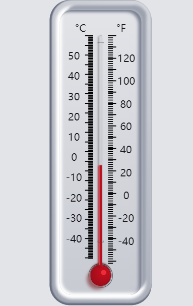 JS CSS3华氏摄氏度温度计特效代码下载