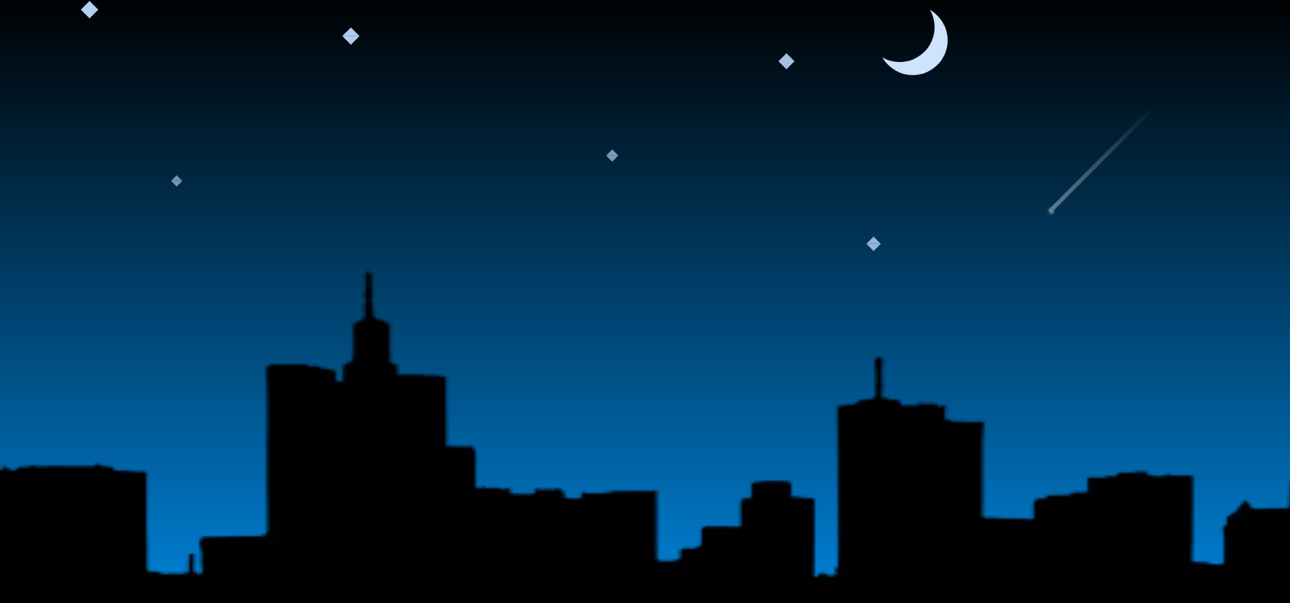 css3 城市月亮流星滑过场景动画特效代码下载