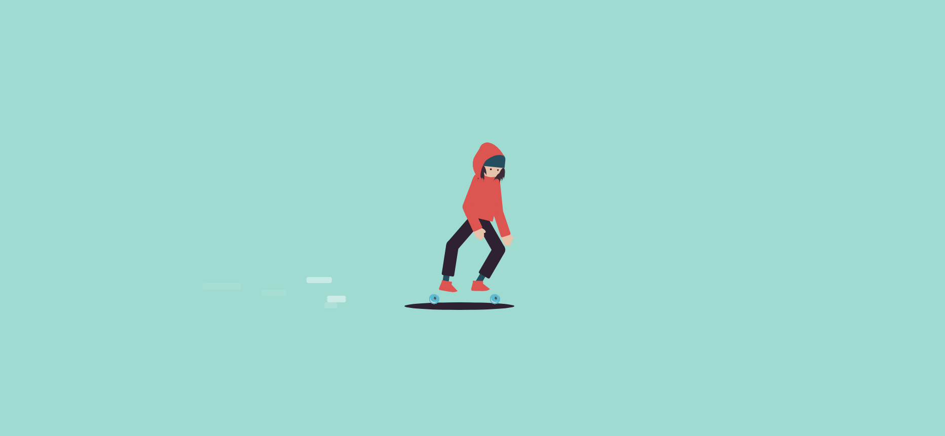 css 溜滑板人物动画特效代码下载
