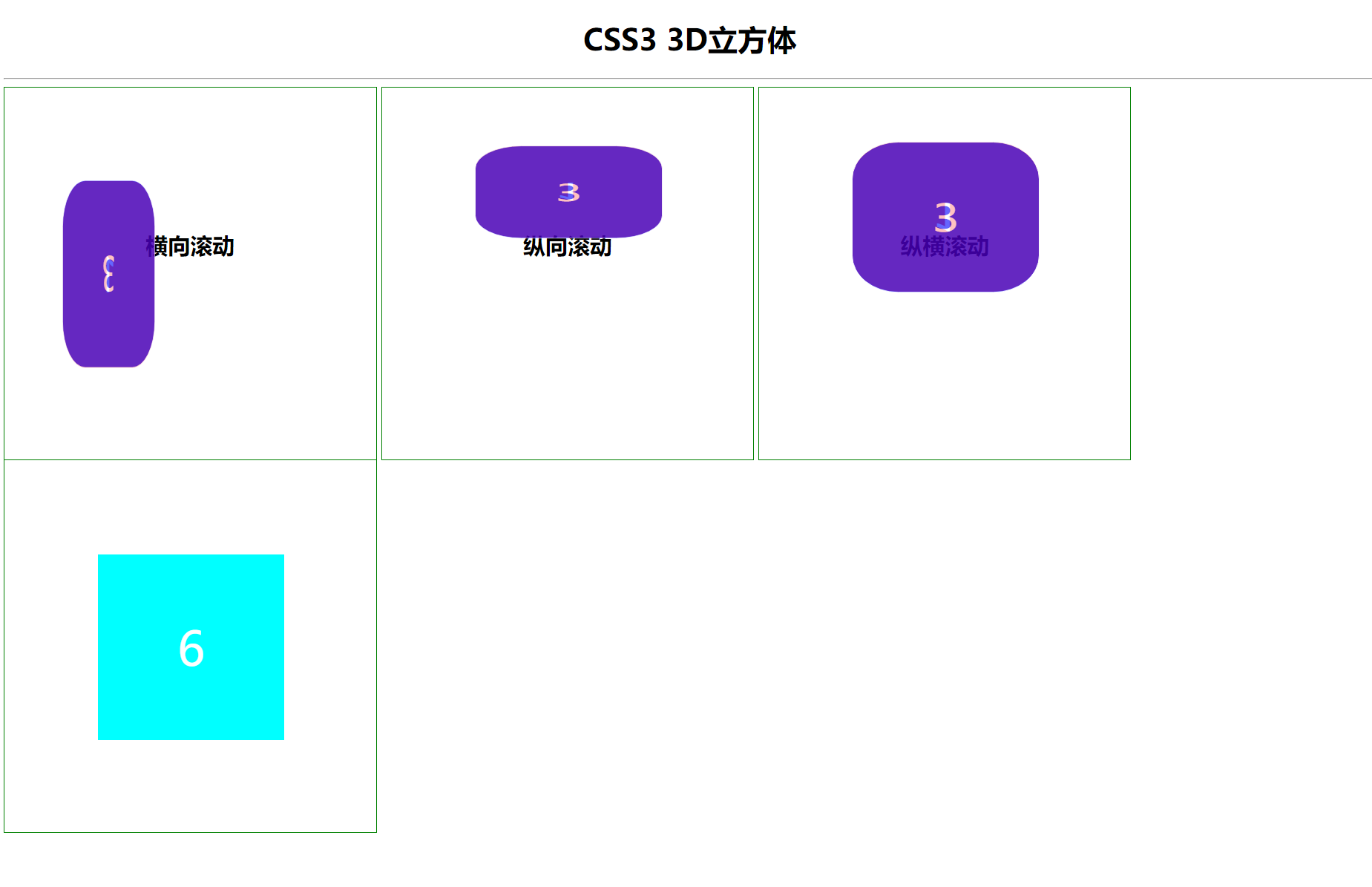 CSS3 3D立方体动画特效代码下载