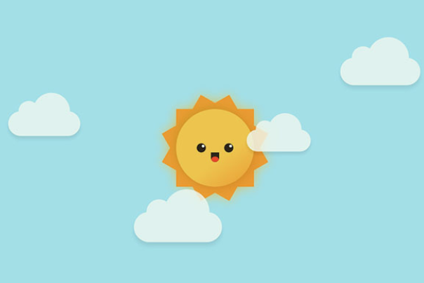 CSS3卡通太阳白云动画特效代码下载