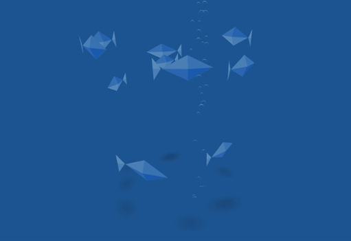 CSS3海底泡泡多角鱼动画特效代码下载