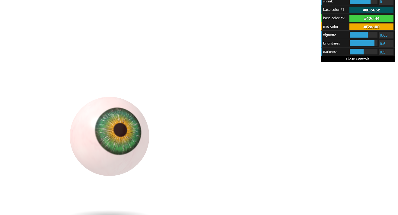 3d眼球动画 Three.眼球上GLSL着色器网页特效