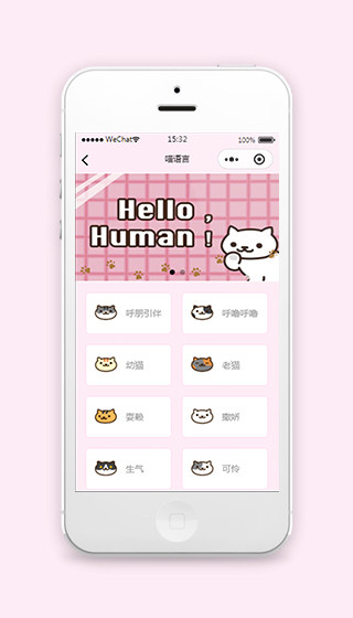 粉色猫咪语言翻译的微信小程序模板下载