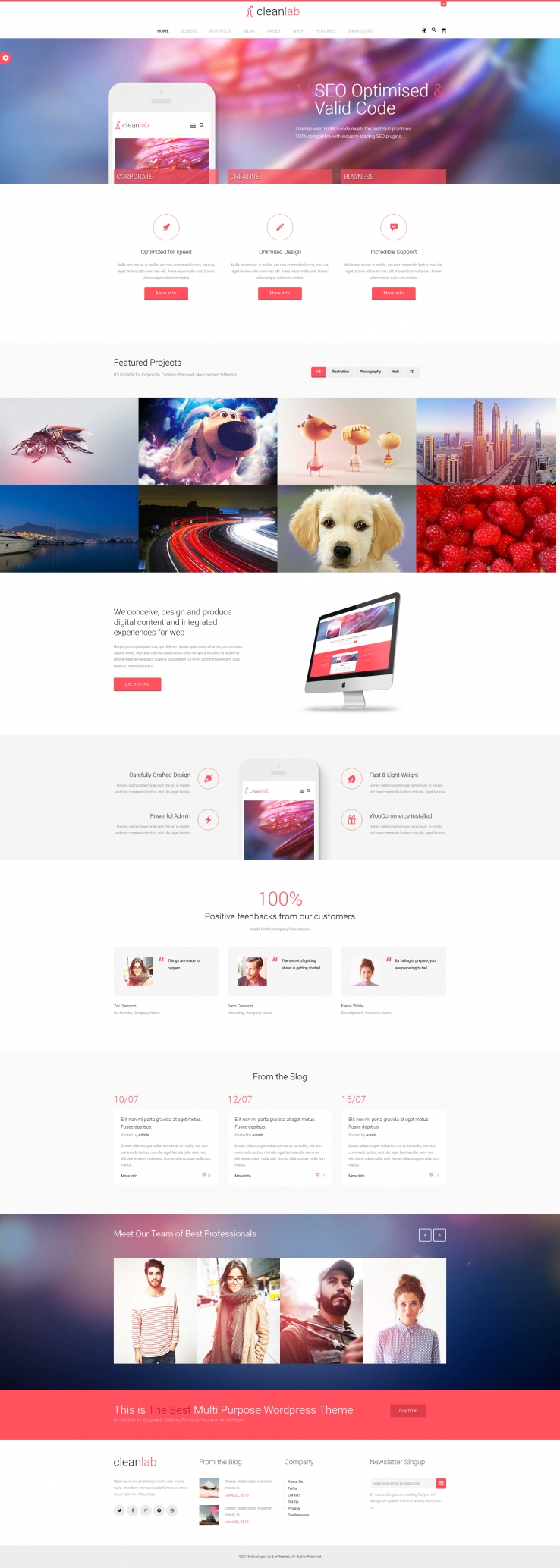 红色的广告设计公司展示html5响应式模板