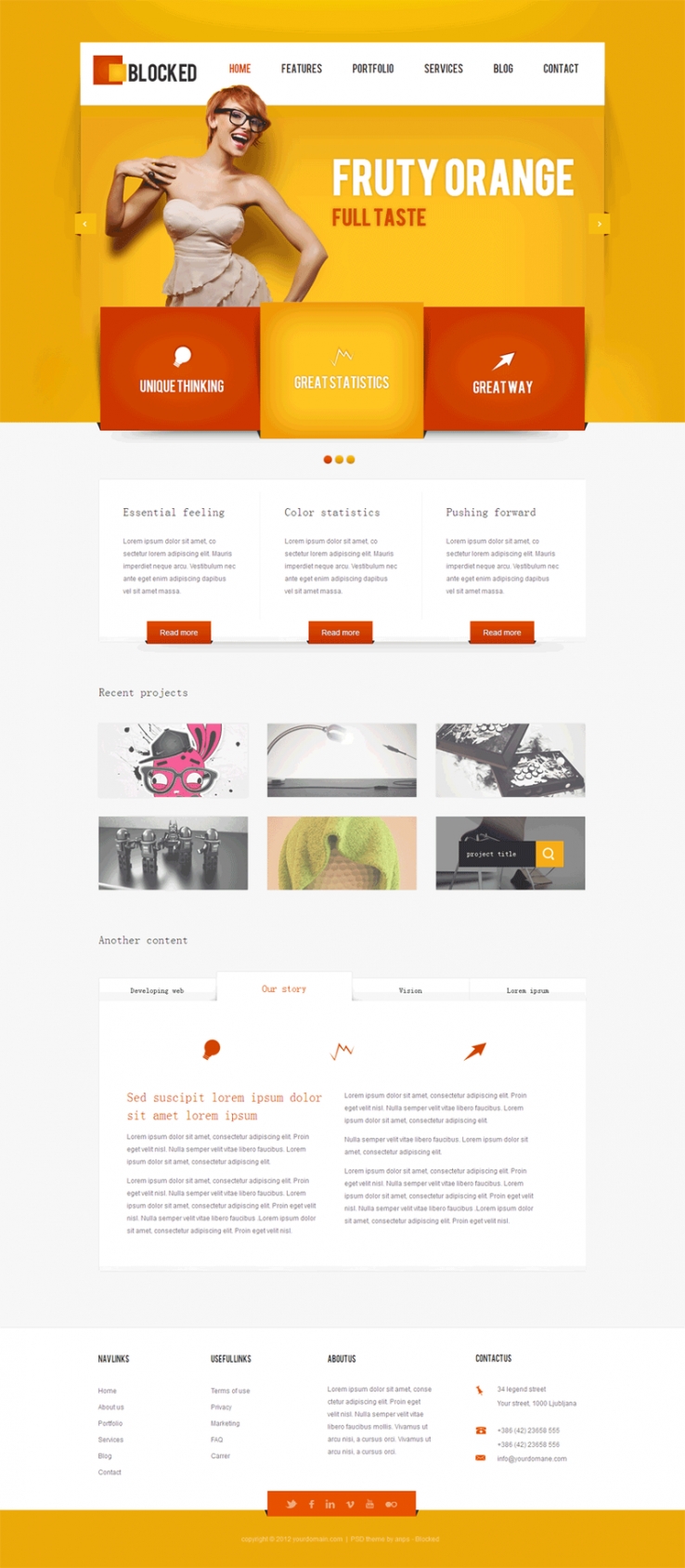 设计公司网站橙色模板整站模板下载