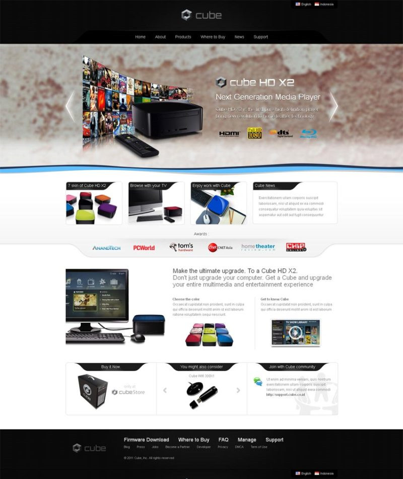 黑色风格的电子科技设备网站模板下载