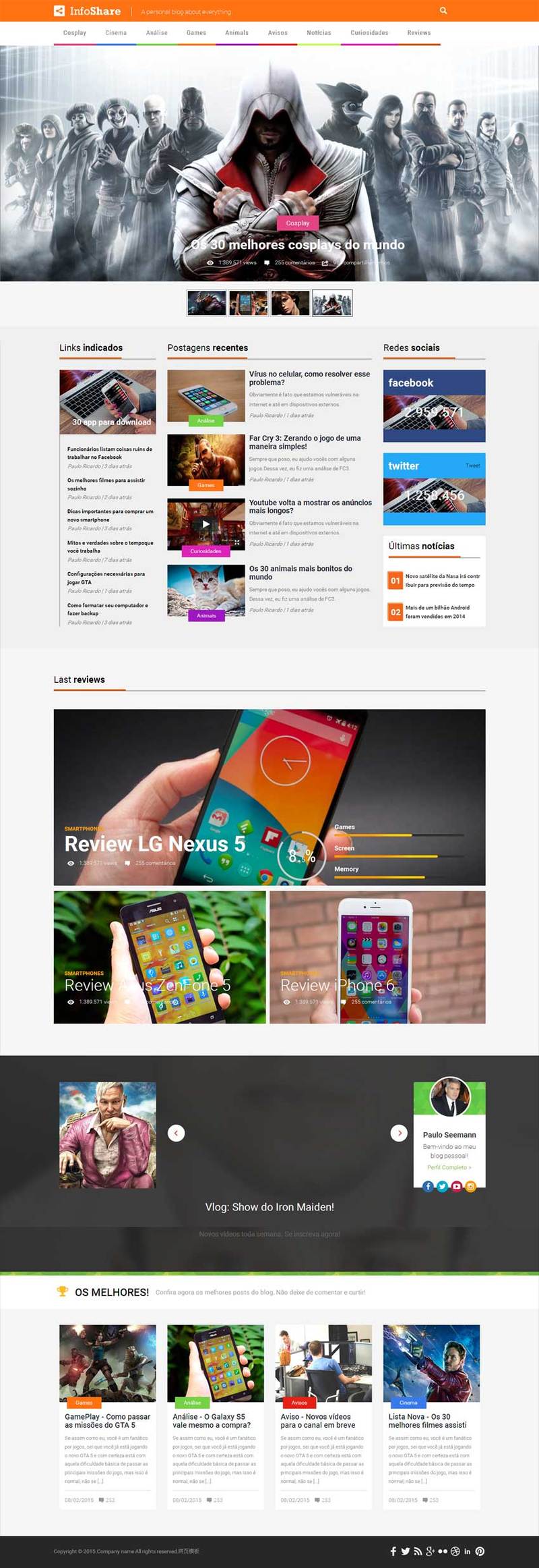 橙色风格的手机游戏网站模板下载
