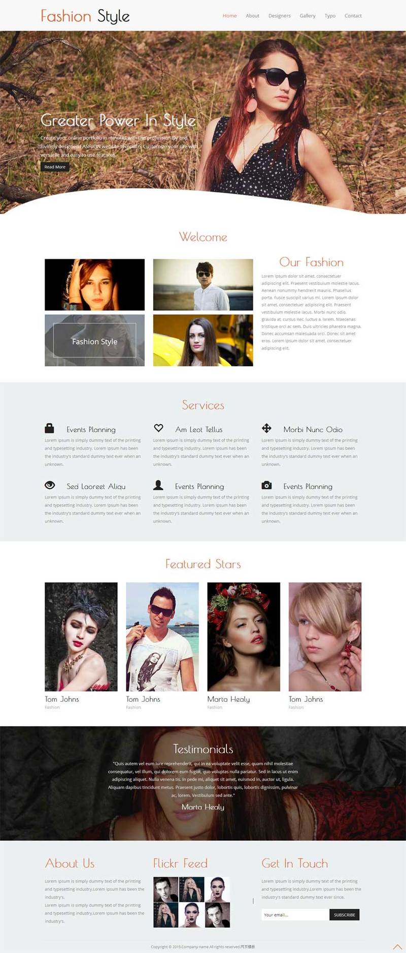 模特摄影网站简洁风格的模板下载