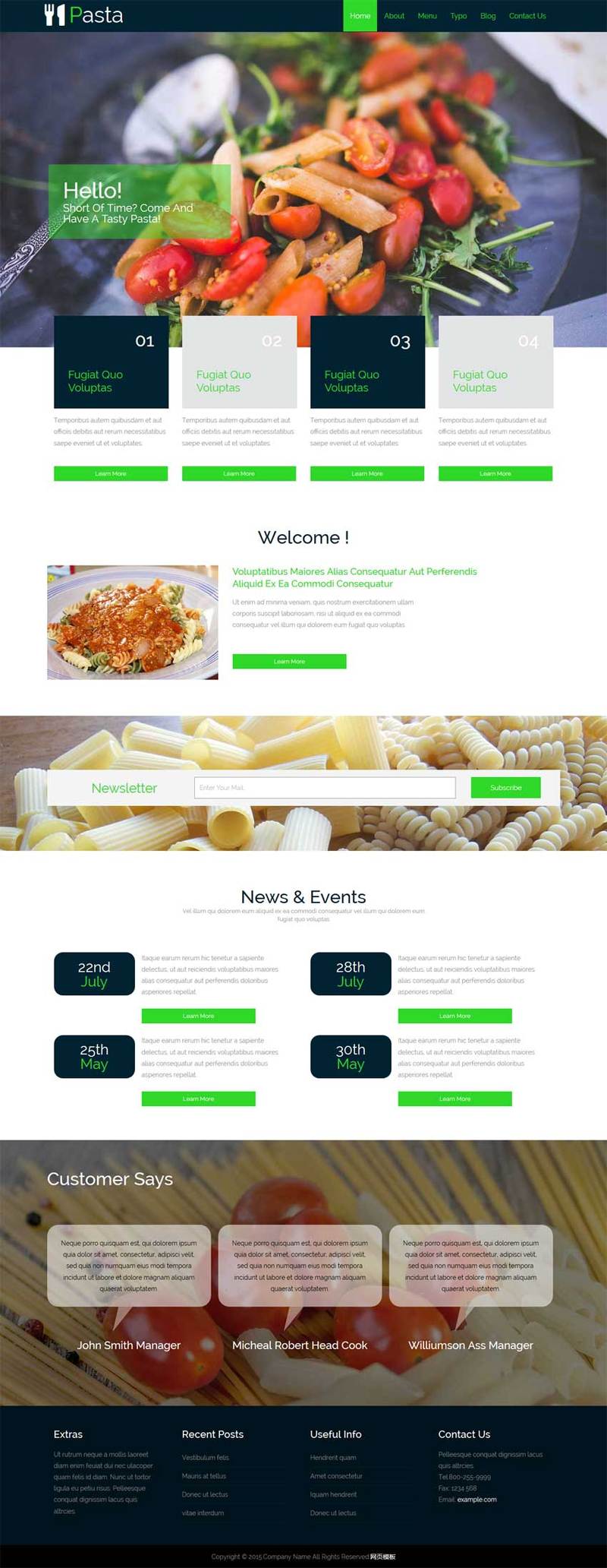 意大利面餐厅整站网站模板下载