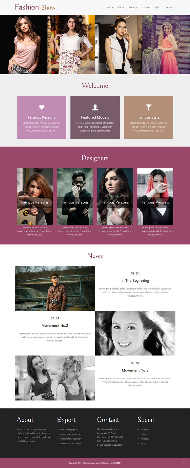 女性服装设计公司网站模板下载