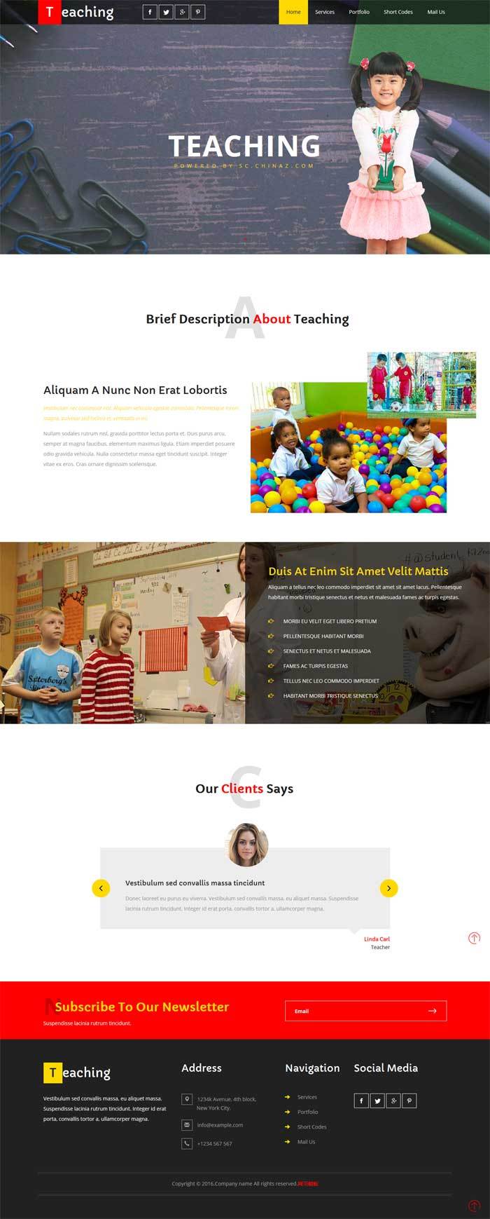 儿童教育网站国外宽屏的模板下载