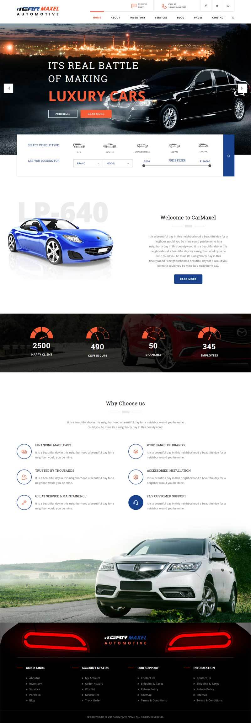 汽车4s店公司响应式大气的html5网站模板