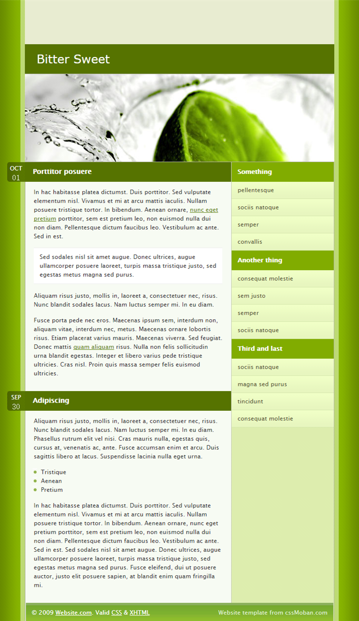 简洁绿色风格的个人博客模板下载