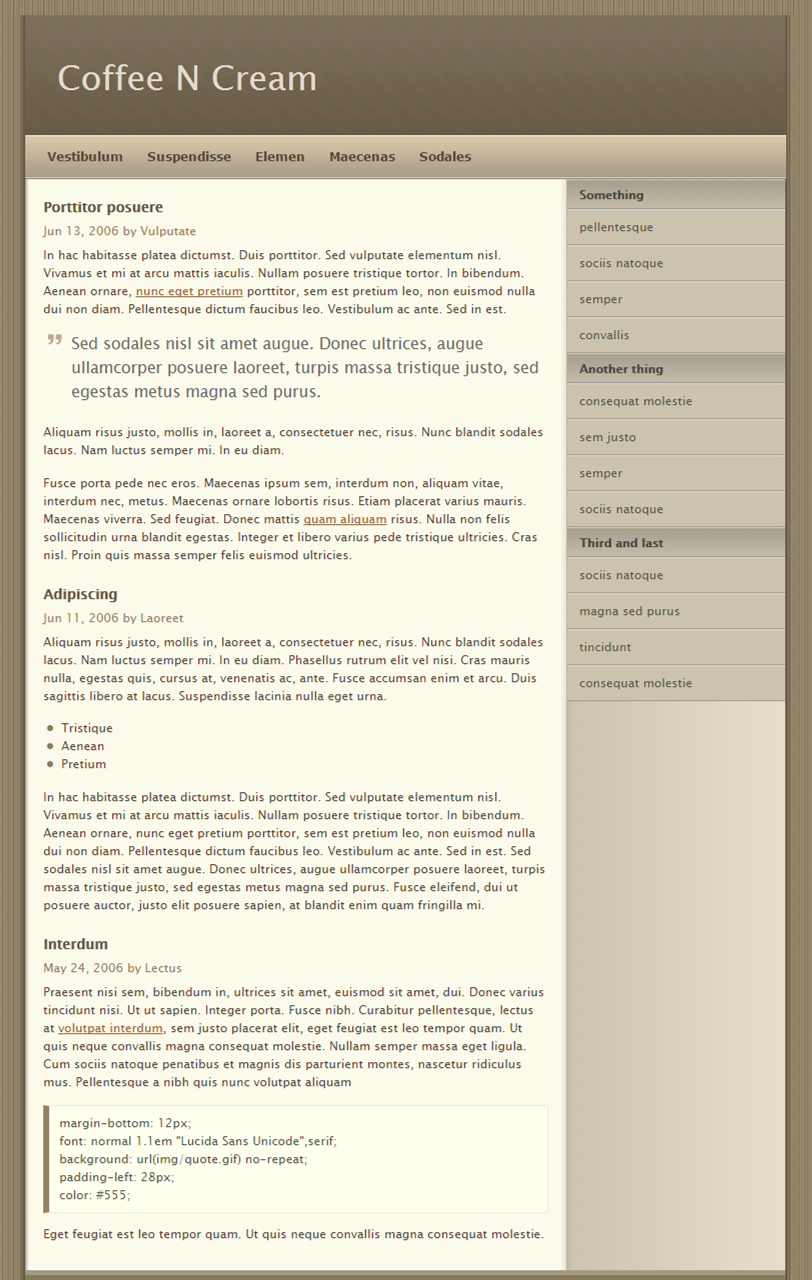 棕色简洁风格的个人博客模板下载